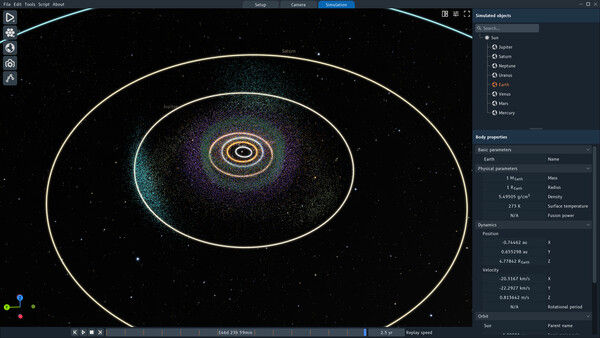 SpaceSim - Astrophysical Simulation Software 截图