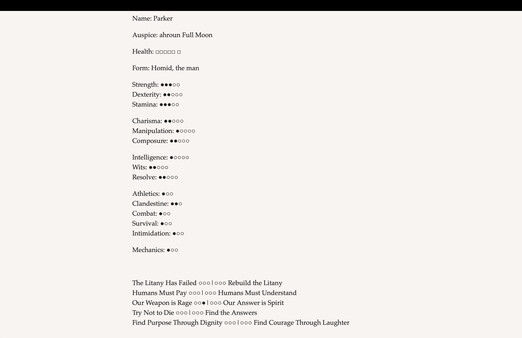 Werewolf: The Apocalypse — The Book of Hungry Names 截图