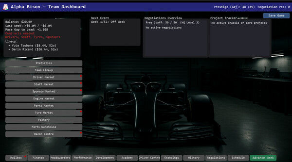 Team Principal: A Racing Manager 截图
